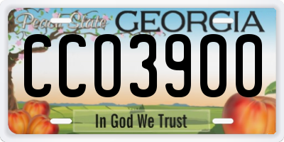 GA license plate CCO3900