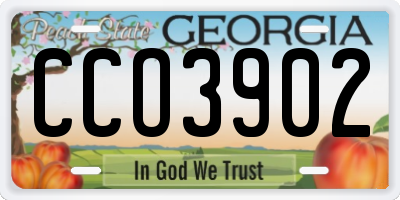 GA license plate CCO3902