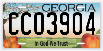 GA license plate CCO3904