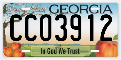 GA license plate CCO3912
