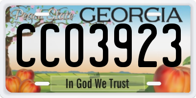 GA license plate CCO3923