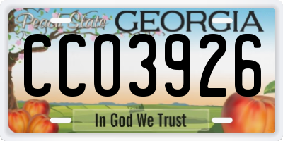 GA license plate CCO3926