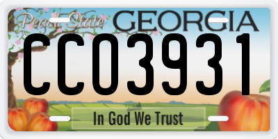 GA license plate CCO3931