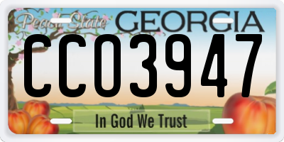 GA license plate CCO3947