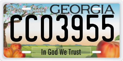 GA license plate CCO3955