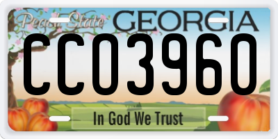 GA license plate CCO3960