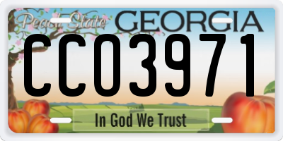 GA license plate CCO3971