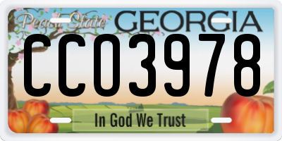 GA license plate CCO3978