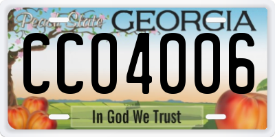 GA license plate CCO4006