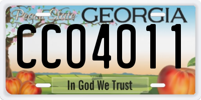 GA license plate CCO4011