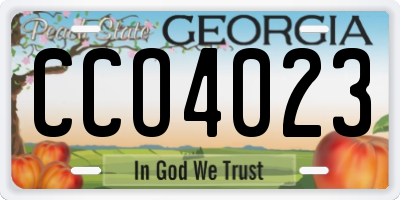 GA license plate CCO4023