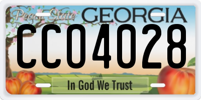 GA license plate CCO4028