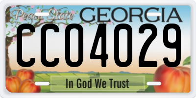 GA license plate CCO4029
