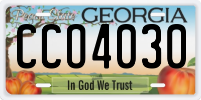 GA license plate CCO4030