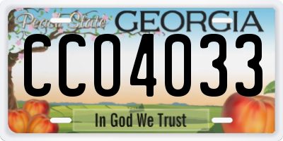 GA license plate CCO4033