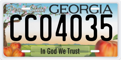 GA license plate CCO4035