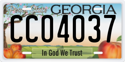 GA license plate CCO4037