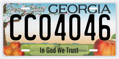 GA license plate CCO4046