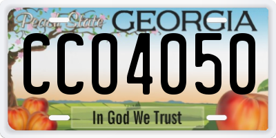 GA license plate CCO4050