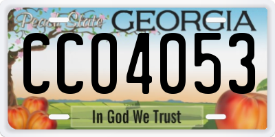 GA license plate CCO4053