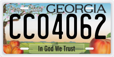 GA license plate CCO4062