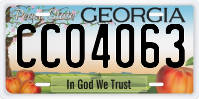 GA license plate CCO4063