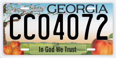 GA license plate CCO4072