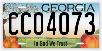 GA license plate CCO4073