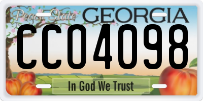 GA license plate CCO4098