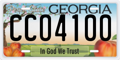 GA license plate CCO4100
