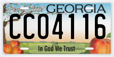 GA license plate CCO4116