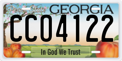 GA license plate CCO4122