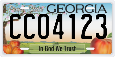 GA license plate CCO4123