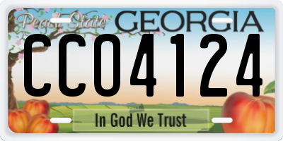 GA license plate CCO4124