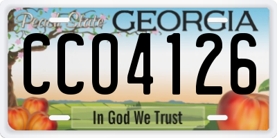 GA license plate CCO4126