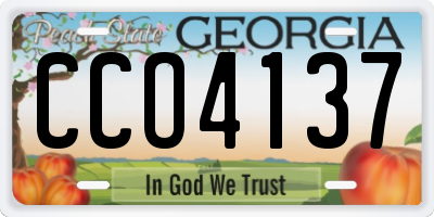 GA license plate CCO4137