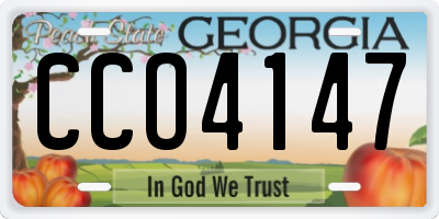 GA license plate CCO4147
