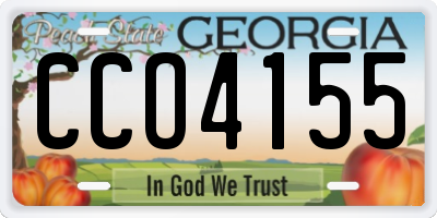 GA license plate CCO4155