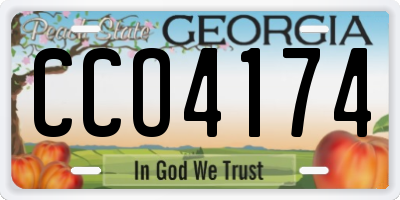 GA license plate CCO4174