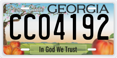GA license plate CCO4192