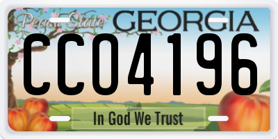 GA license plate CCO4196