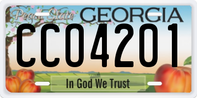 GA license plate CCO4201