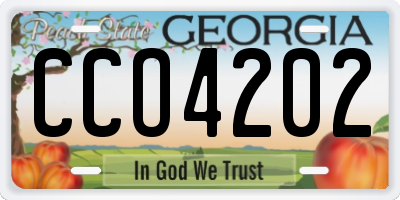 GA license plate CCO4202