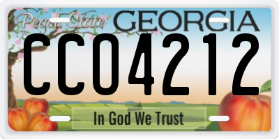 GA license plate CCO4212