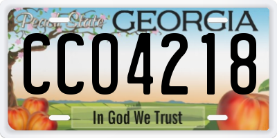 GA license plate CCO4218