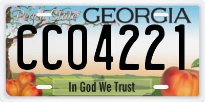 GA license plate CCO4221