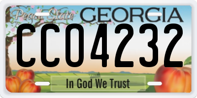 GA license plate CCO4232