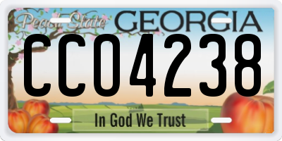 GA license plate CCO4238