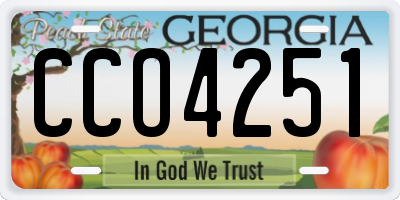 GA license plate CCO4251