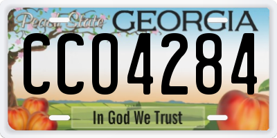 GA license plate CCO4284